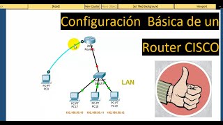 ✅CONFIGURACIÓN BÁSICA de un ROUTER CISCO  Cisco Packet Tracer [upl. by Irahs749]