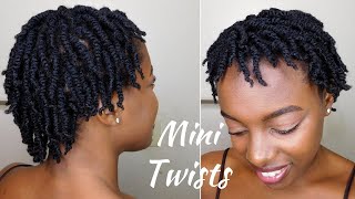 How To SUPER Juicy Mini Twists On Short 4C Natural Hair [upl. by Inamik]