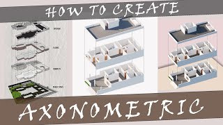 Exploded Axonometric View in Sketchup and Photoshop [upl. by Kosak]