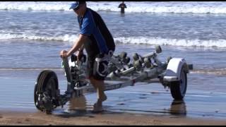 How to beach launch a boat in the surf [upl. by Dloraj]