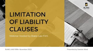 Limitation of Liability Clauses [upl. by Dowell]