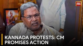 Karnataka CM Responds to Language Protest Vandalism [upl. by Niknar920]