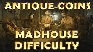 Resident Evil 7  All Antique Coin Locations Madhouse Difficulty  Mad Pelicans Trophy Guide [upl. by Oinegue]