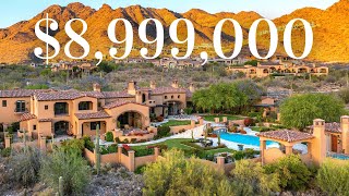 Touring a 8999000 Mediterranean MANSION in Scottsdale Arizona With MOUNTAIN amp CITY VIEWS [upl. by Hrutkay]