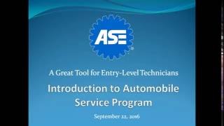 The ASE Introduction to Automobile Service ELearning Program [upl. by Buehler]