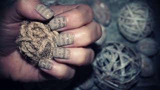 Newspaper Nails Tutorial [upl. by Sirovart]