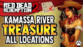 ❌ Red Dead Redemption 2 Online 💰 KAMASSA RIVER Treasure Map Location  All Locations  RDR2 [upl. by Anneres]