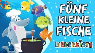 Fünf kleine Fische  Kinderlieder zum Mitsingen  Liederkiste [upl. by Suirtemid112]