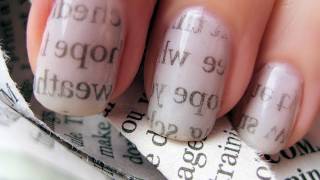 Newspaper Nail Art [upl. by Kelwin]