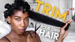 DETAILED  How To Trim Your Own Hair  Natural Hair  Naptural85 [upl. by Reppart694]