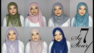 7 Square Scarf Hijab Tutorials [upl. by Farl]