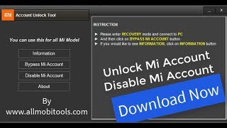 How To UnlockDisableBypass Mi Account EasilyDownload Mi Account Unlock Tool Now [upl. by Nadda]