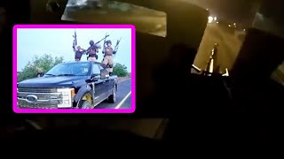 INSANE rolling machine gun battle between Mexican cops and cartel sicarios [upl. by Codie]