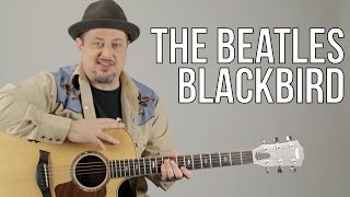 The Beatles Blackbird Acoustic Guitar Lesson  Tutorial [upl. by Araem]