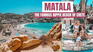 Best Beach in Crete Exploring Matala Cretes Hippie Beach [upl. by Akinak492]