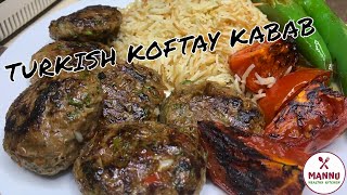 TURKISH KOFTA KEBAB  How to make Turkish Kofte kabob  Turkish Meatballs Recipe  Eid Special Köfte [upl. by Hubie]