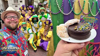 Universal Studios Mardi Gras 2022  Beignets amp Gumbo  Parades amp Beads Are BACK  Universal Orlando [upl. by Noizneb]