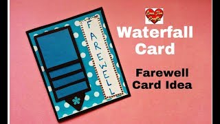 Waterfall Card Tutorial  Handmade Farewell Card Idea [upl. by Dorella]