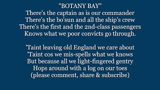 We’re Bound for BOTANY BAY Australia Lyrics Words text trending sing along music song [upl. by Elinet590]