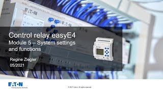 Eaton easyE4 System settings and functions [upl. by Nickles732]