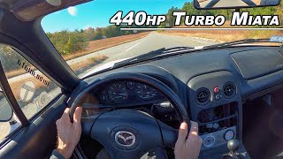 440hp Turbo 1994 Mazda Miata POV Drive Binaural Audio [upl. by Odrude328]