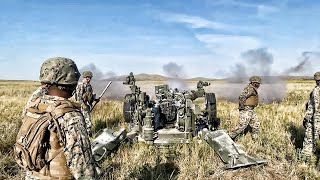 Marine Howitzers • See Artillery Rounds Hit In Slow Motion [upl. by Kong]