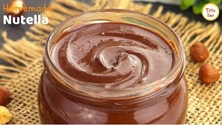 Homemade NutellaNocilla Recipe for Kids Tiffin Box How to make Nutella Chocolate Hazelnut Spread [upl. by Onivag]