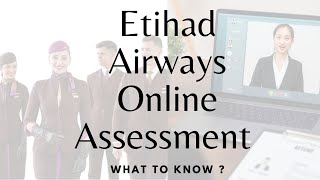 Etihad Cabin Crew  online Assessment [upl. by Karry789]