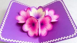 DIY 3D flower POP UP card [upl. by Airan]