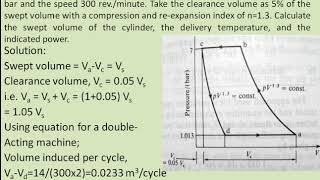 Numerical on a single stage double acting reciprocating air compressor [upl. by Zennie]