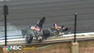 Chris Windom goes for a ride during Indy Lights crash  Motorsports on NBC [upl. by Ax81]