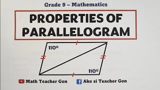 Properties of Parallelogram  MathTeacherGon [upl. by Yznel239]