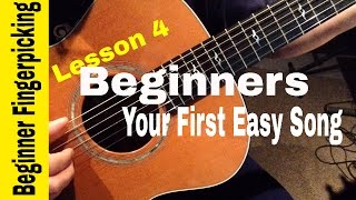 BEGINNERSplay your first Fingerstyle song in 60 MINUTES Lesson 4 [upl. by Nwhas]