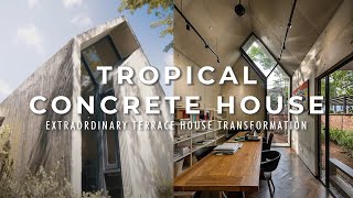 Tropical Concrete House  Terrace House Transformation  Malaysia’s Extraordinary Architecture Tour [upl. by Hoagland]