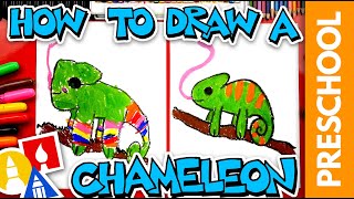 How To Draw A Chameleon  Preschool [upl. by Granese]