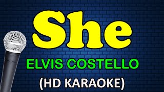 SHE  Elvis Costello HD Karaoke [upl. by Einnal]