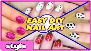 DIY Nail Art Without any Tools  Top 10 Nail Art Designs  Easy Nail Art For Beginners [upl. by Eenafit176]