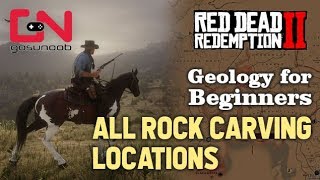 Red Dead Redemption 2  All Rock Carving Locations  Geology for Beginners Mission [upl. by Kilroy186]