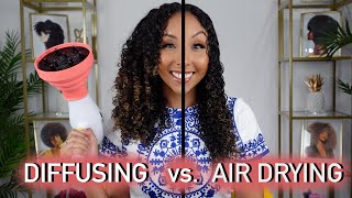 DIFFUSING VS AIR DRYING  Curly Hair Tips  BiancaReneeToday [upl. by Rovert]