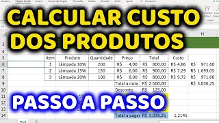 Como Calcular Custo dos Produtos no Excel  Baixe a Planilha [upl. by Adachi991]