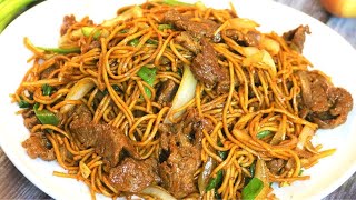 CHEAPER AND BETTER THAN TAKEOUT  Beef Lo Mein Recipe 牛肉捞面 [upl. by Appledorf]