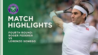 Roger Federer vs Lorenzo Sonego  Fourth Round Highlights  Wimbledon 2021 [upl. by Hadleigh]