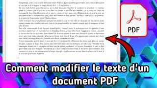 Comment modifier le texte dun document PDF [upl. by Eiba782]