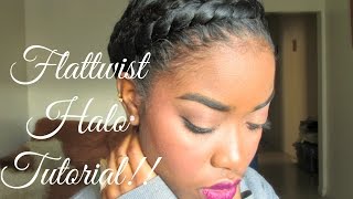 Natural Hair  Protective Styling Halo Tutorial [upl. by Hofstetter]