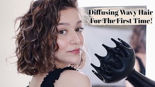 Diffusing My Wavy Hair For The First Time [upl. by Cardie]