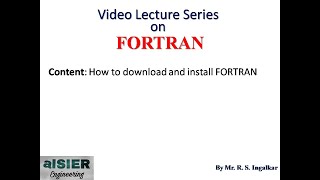 1 How to download and install FORTRAN [upl. by Fan190]