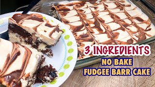 NO BAKE FUDGEE BARR CAKE  3 INGREDIENTS CAKE [upl. by Fenwick]