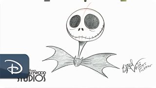 HowTo Draw Jack Skellington  The Nightmare Before Christmas  Walt Disney World [upl. by Weihs324]