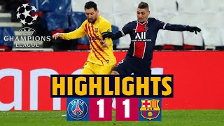 HIGHLIGHTS  PSG 11 Barça  Round of 16 of the Champions League [upl. by Eilak]