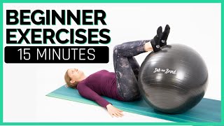 15 Minute Beginner Exercise Ball Workout Workout with Jordan [upl. by Goetz]